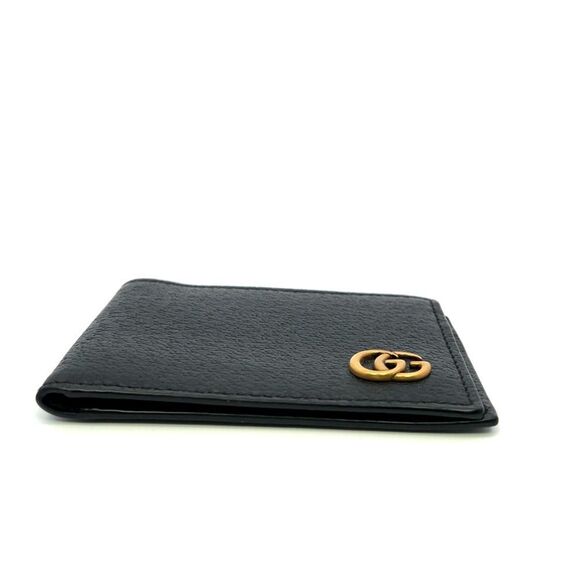 Gucci Black Marmont Gold GG Bi fold Card Case Holder Web wallet Wallet - Picture 6 of 8